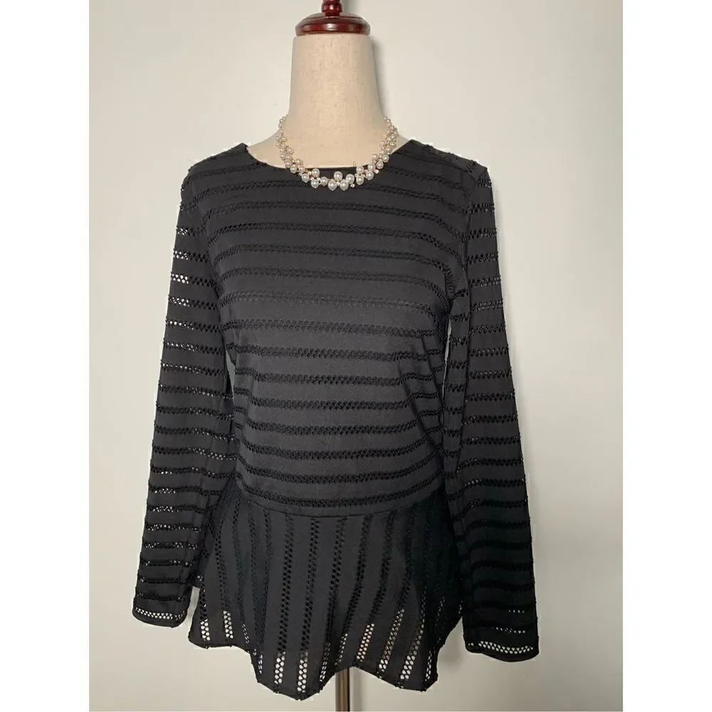 Banana republic long sleeve black shirt blouse top new size xs